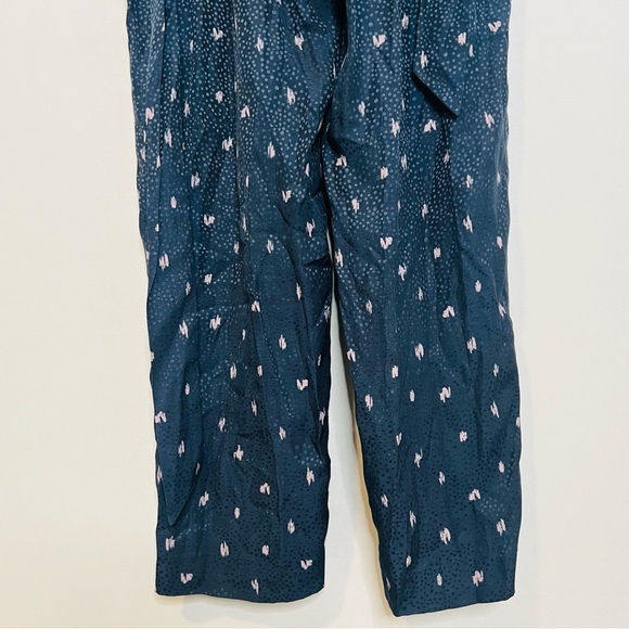 Tailored Rebecca Taylor Navy Blue Silk-Blend Tie-Waist Jumpsuit. Size 2. - Picture 11 of 16